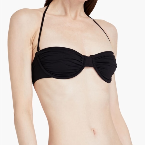 Melissa Odabash Barbados Bandeau Bikini Top Black IT 46 / US 10 NWT $155 - Picture 1 of 6